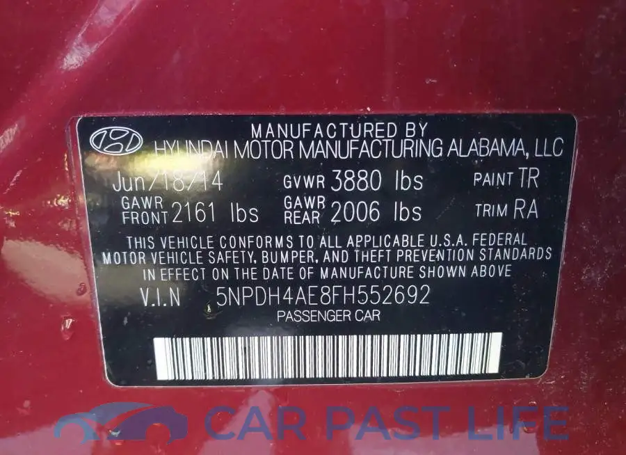 5NPDH4AE8FH552692# 9