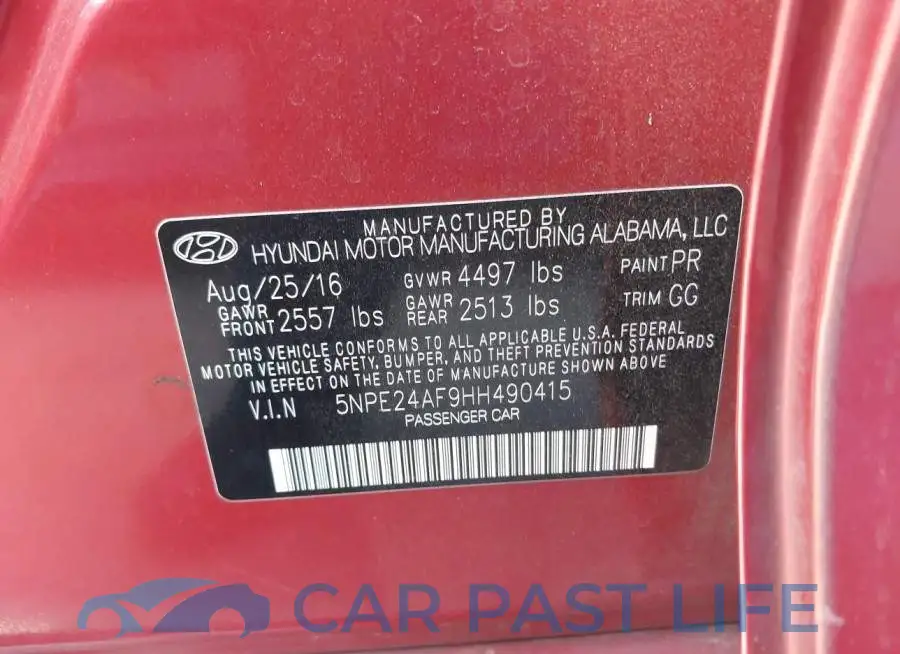 5NPE24AF9HH490415# 9