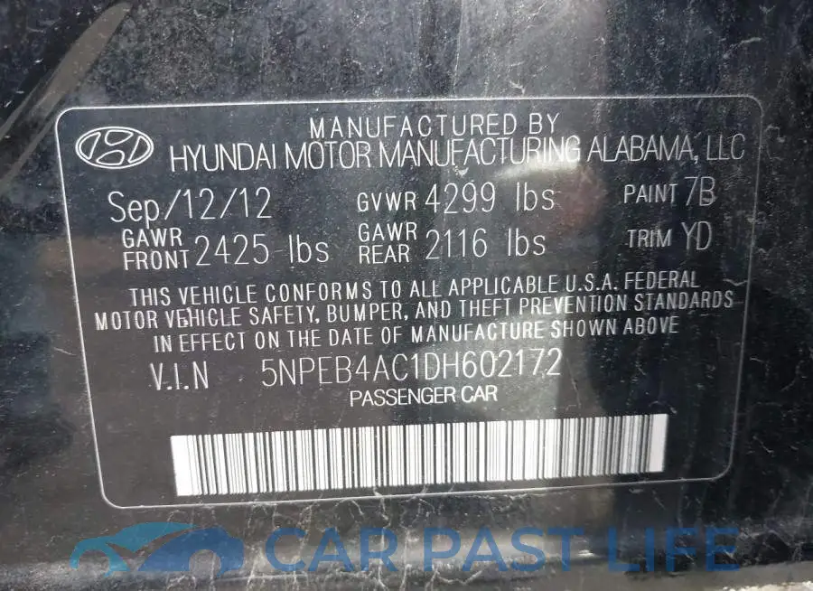5NPEB4AC1DH602172# 9