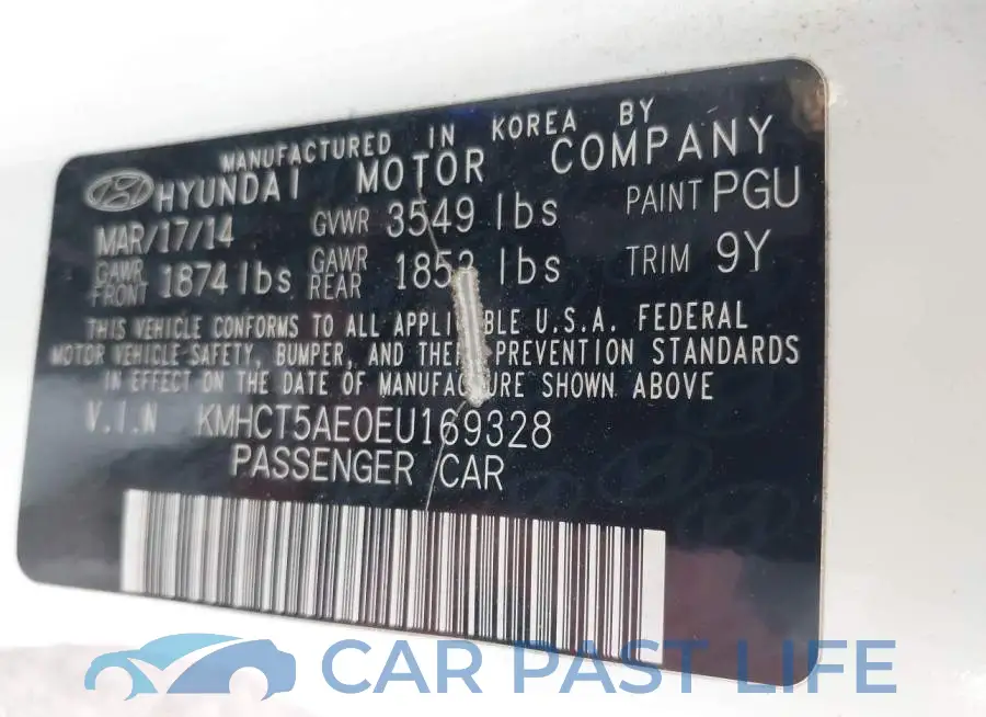 KMHCT5AE0EU169328# 9
