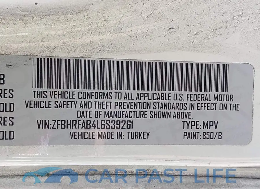 ZFBHRFAB4L6S39261# 9