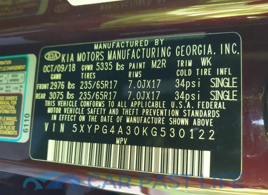 5XYPG4A30KG530122# 9