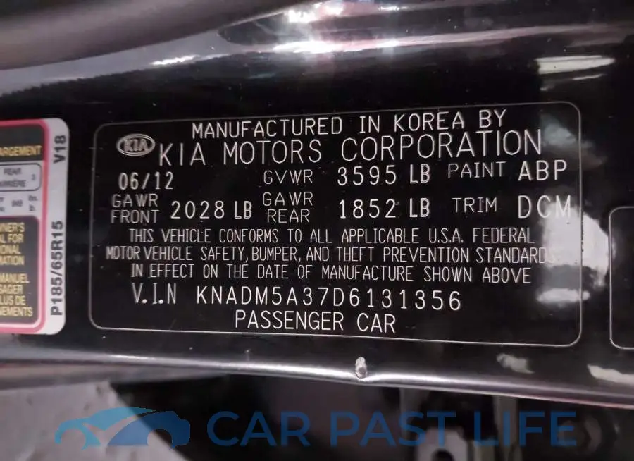 KNADM5A37D6131356# 9