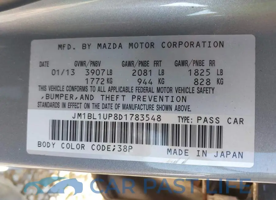 JM1BL1UP8D1783548# 9