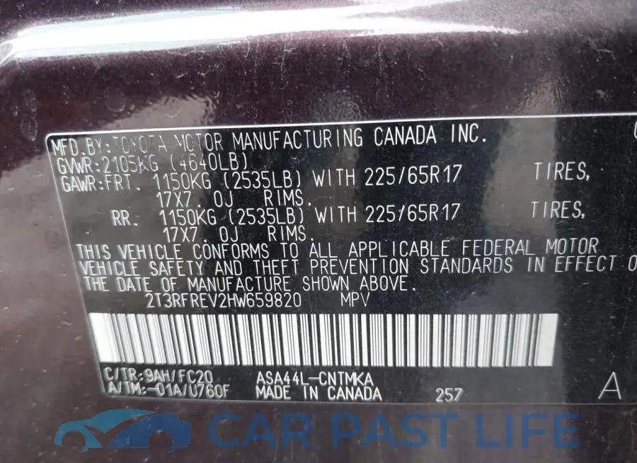 2T3RFREV2HW659820# 9