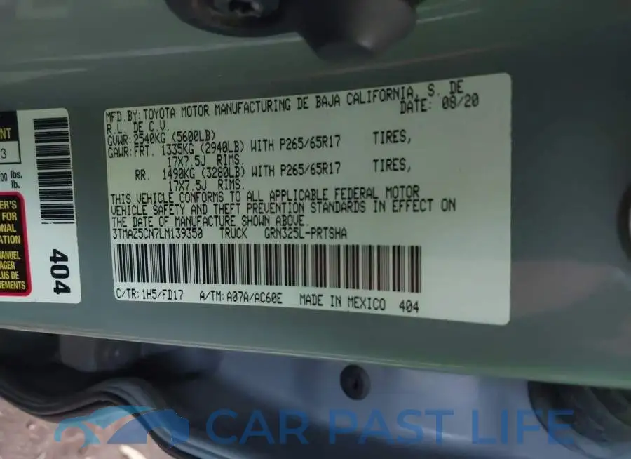 3TMAZ5CN7LM139350# 9