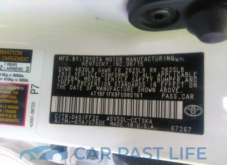 4T1BF1FK8FU980161# 9
