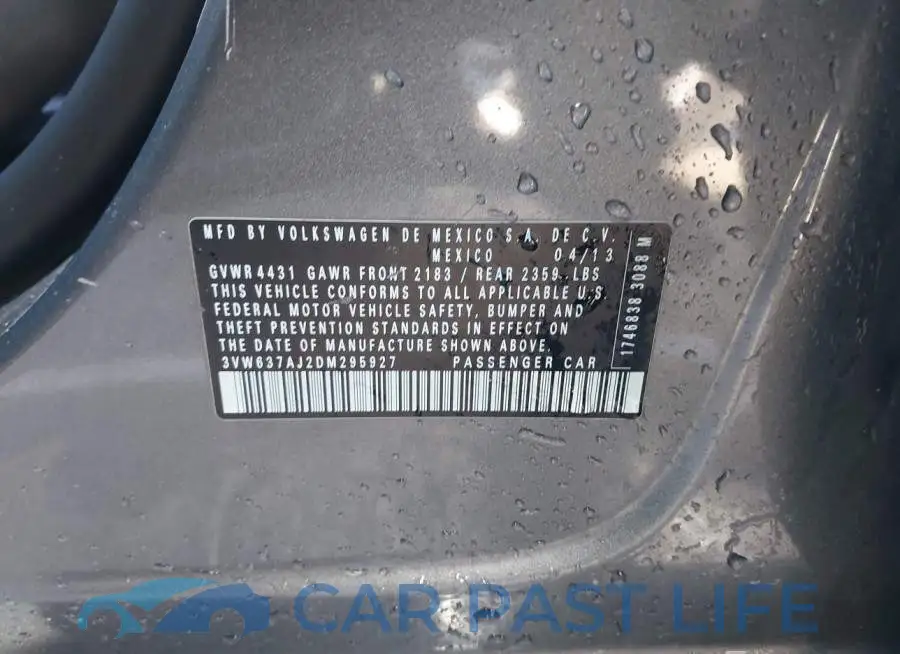 3VW637AJ2DM295927# 9