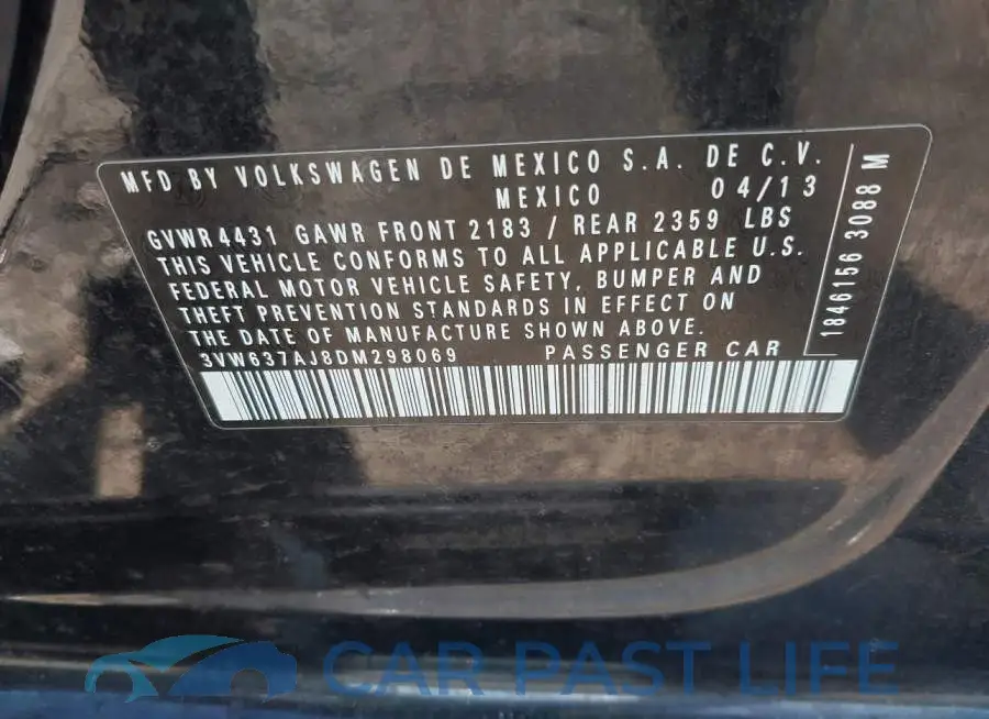 3VW637AJ8DM298069# 9