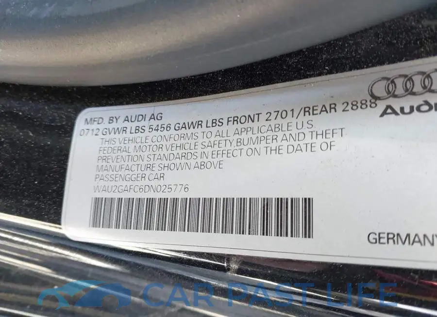 WAU2GAFC6DN025776# 9