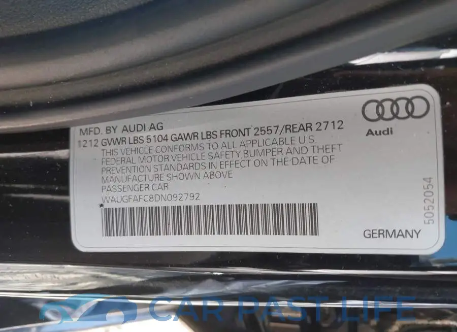 WAUGFAFC8DN092792# 9