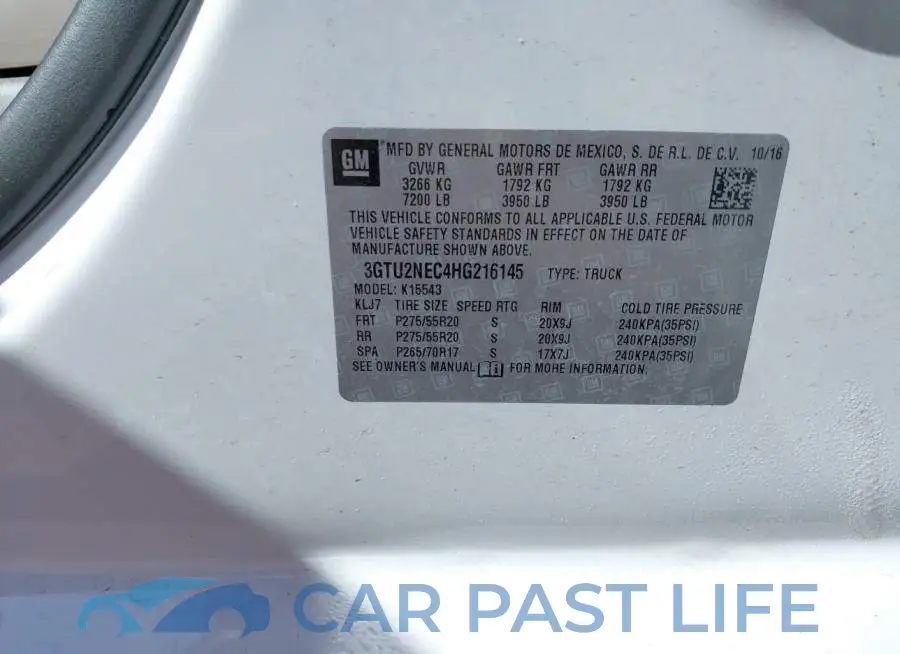3GTU2NEC4HG216145# 9