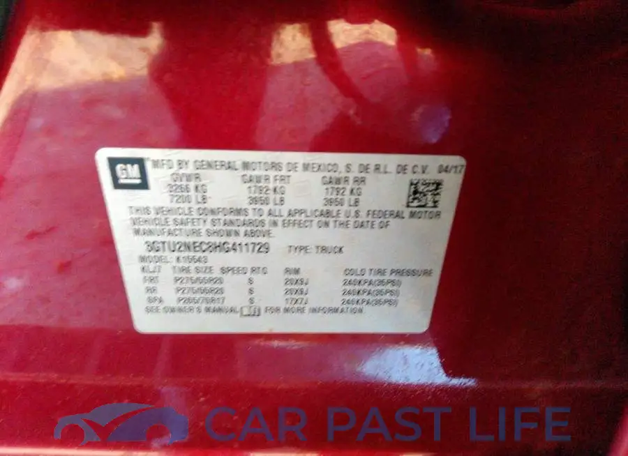 3GTU2NEC8HG411729# 9