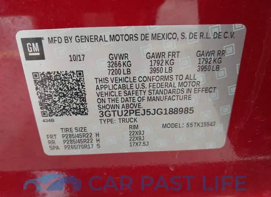 3GTU2PEJ5JG188985# 9