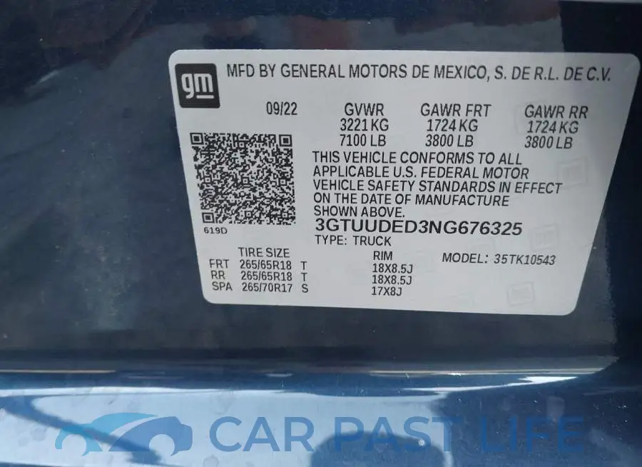 3GTUUDED3NG676325# 9