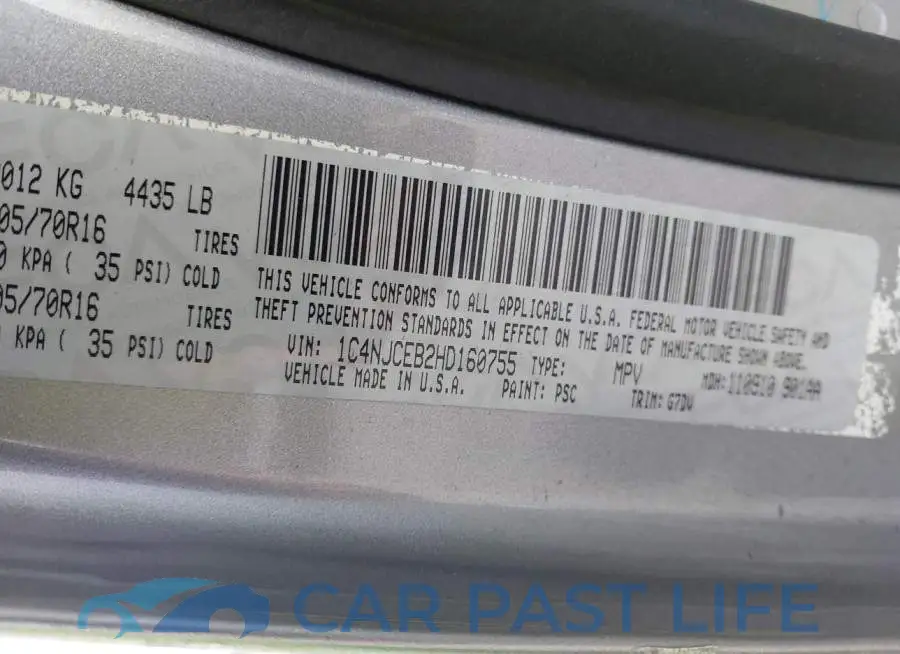 1C4NJCEB2HD160755# 9