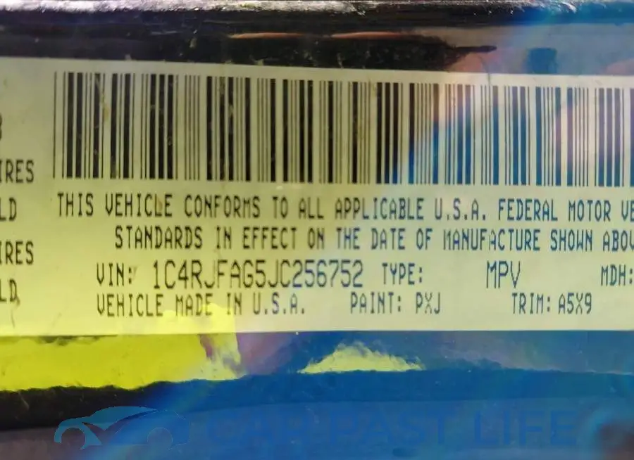 1C4RJFAG5JC256752# 9