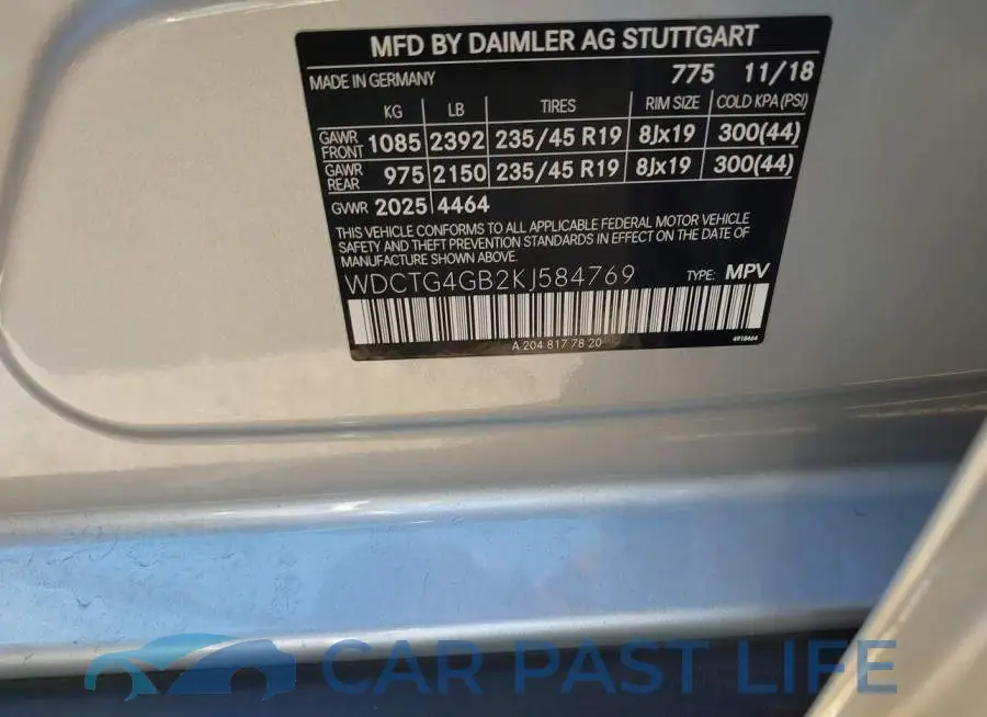 WDCTG4GB2KJ584769# 9
