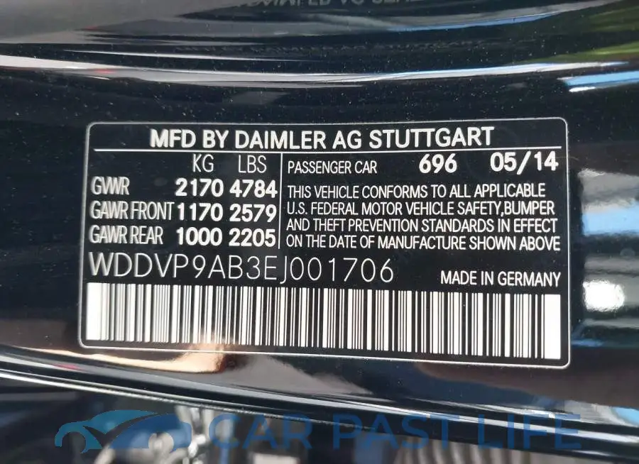 WDDVP9AB3EJ001706# 9