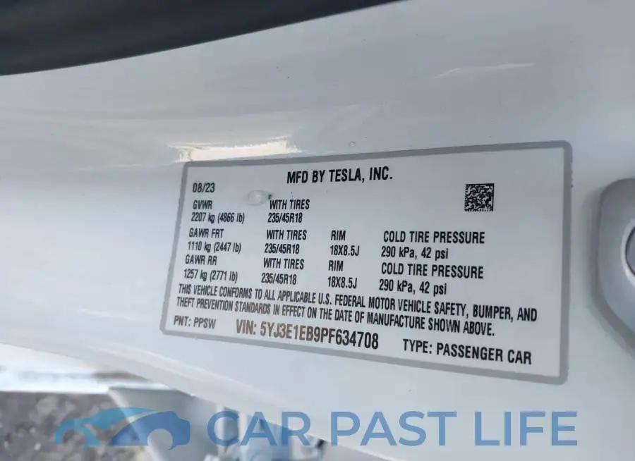 5YJ3E1EB9PF634708# 9