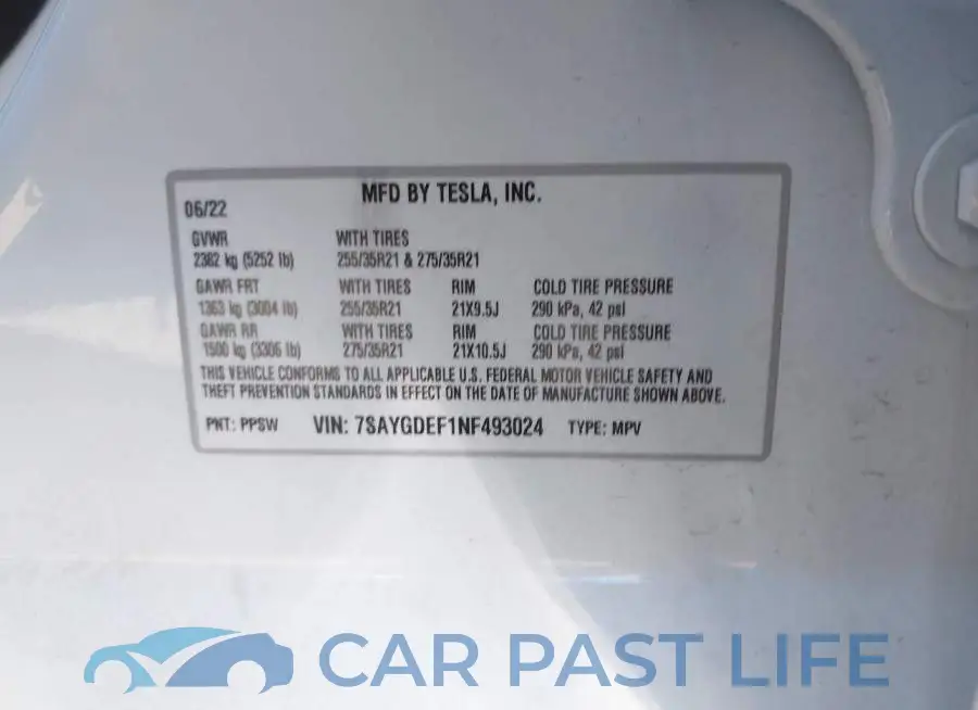 7SAYGDEF1NF493024# 9