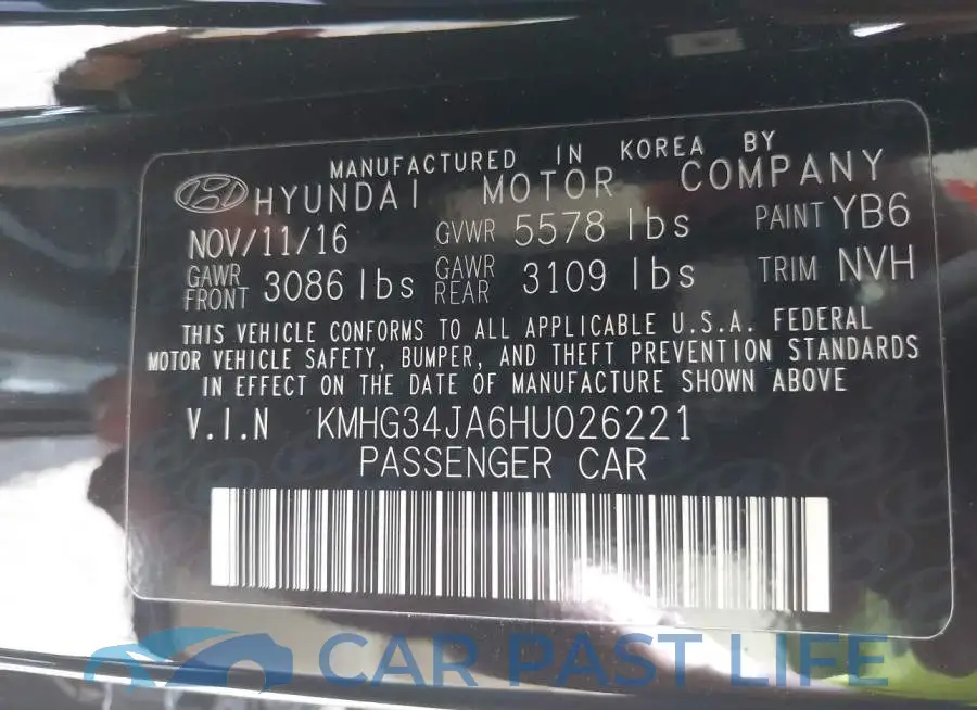 KMHG34JA6HU026221# 9