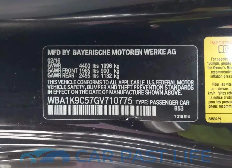 WBA1K9C57GV710775# 9