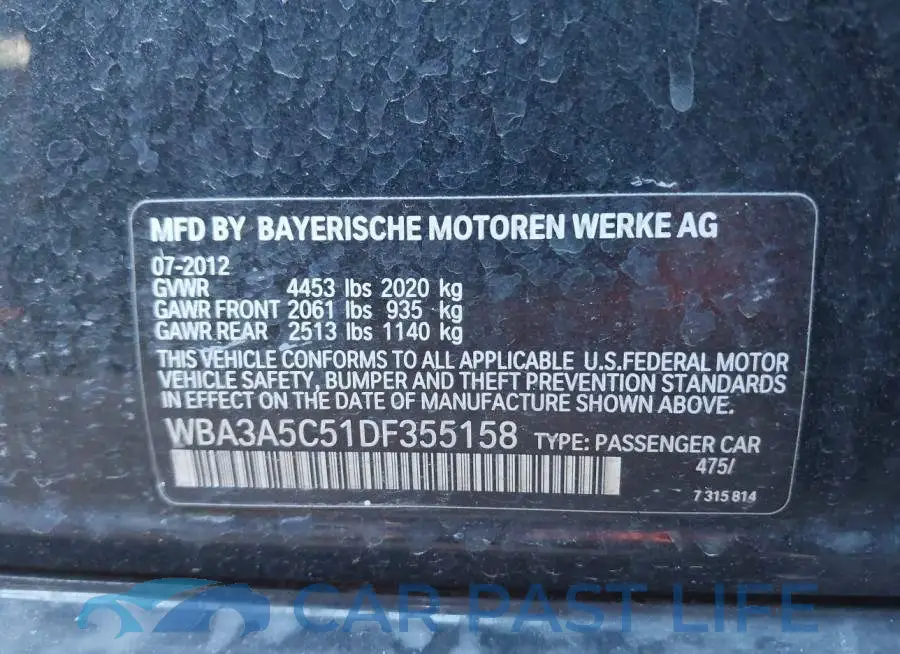 WBA3A5C51DF355158# 9