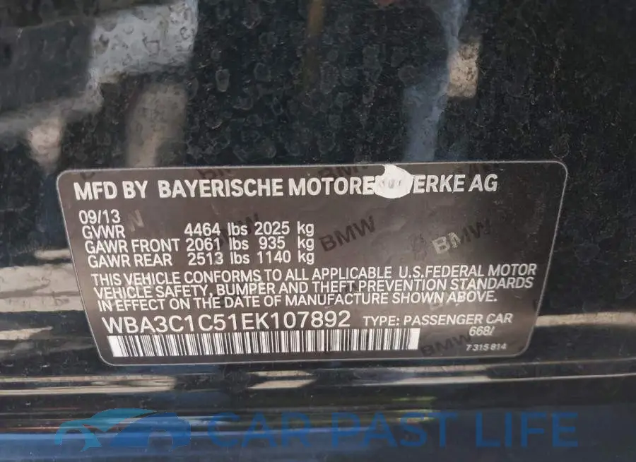 WBA3C1C51EK107892# 9
