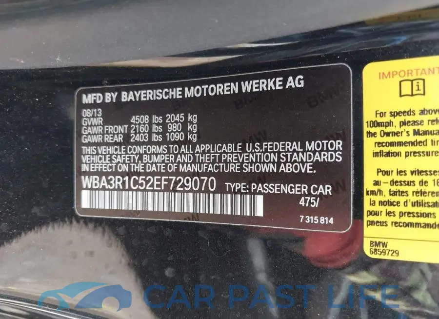 WBA3R1C52EF729070# 9