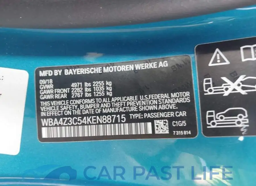 WBA4Z3C54KEN88715# 9