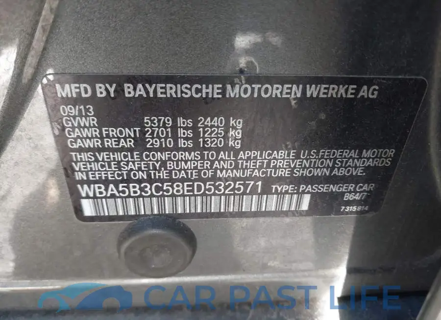 WBA5B3C58ED532571# 9