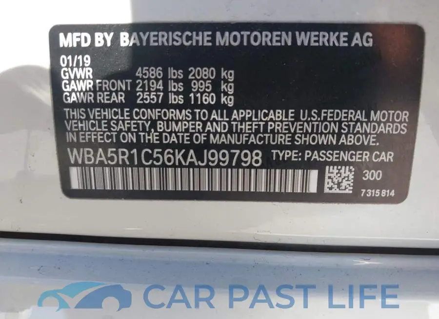 WBA5R1C56KAJ99798# 9
