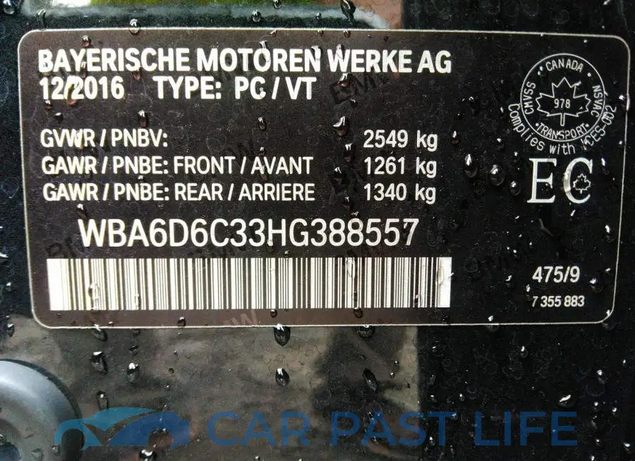WBA6D6C33HG388557# 9