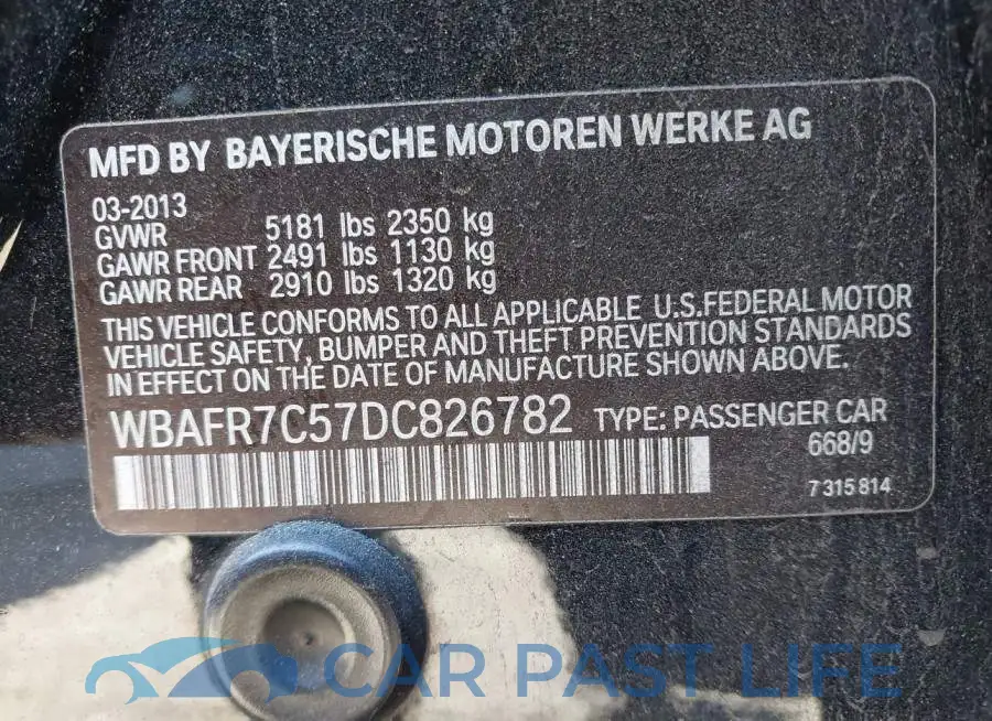 WBAFR7C57DC826782# 9