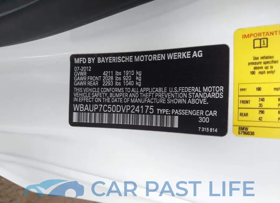WBAUP7C50DVP24175# 9