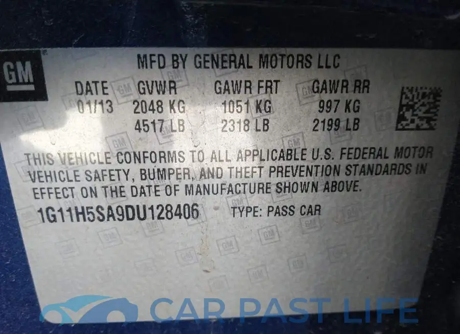 1G11H5SA9DU128406# 9