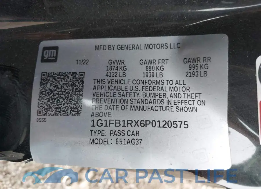 1G1FB1RX6P0120575# 9