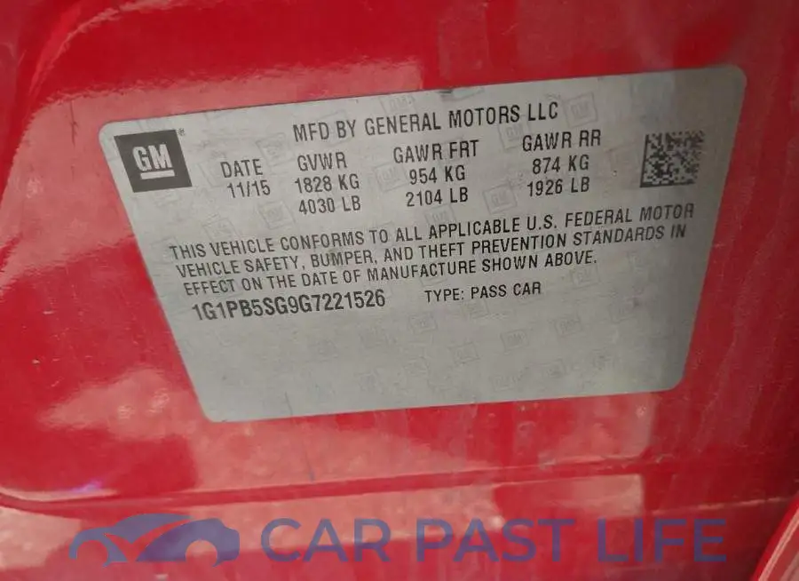 1G1PB5SG9G7221526# 9