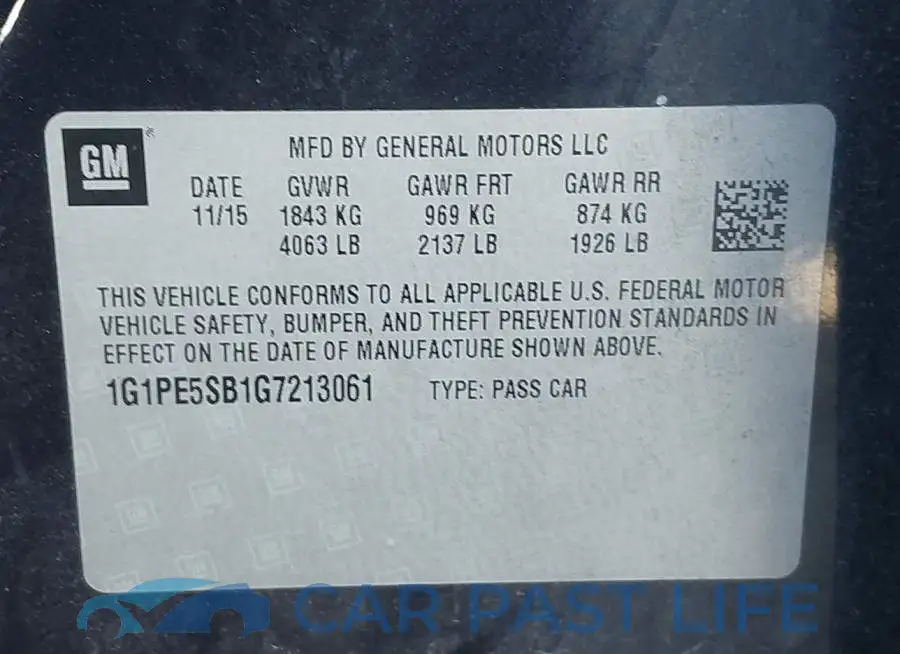 1G1PE5SB1G7213061# 9