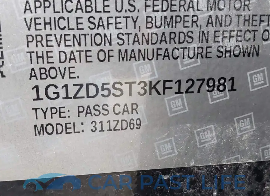 1G1ZD5ST3KF127981# 9