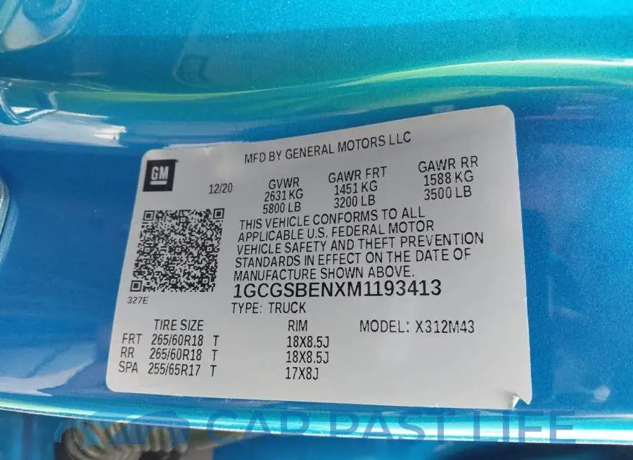 1GCGSBENXM1193413# 9