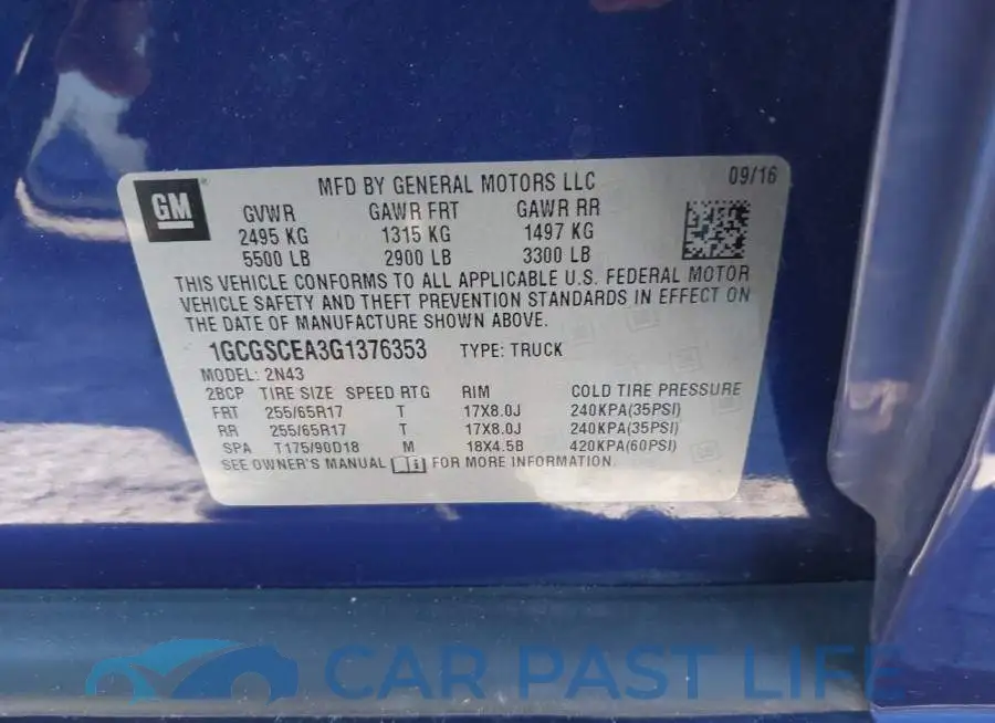 1GCGSCEA3G1376353# 9