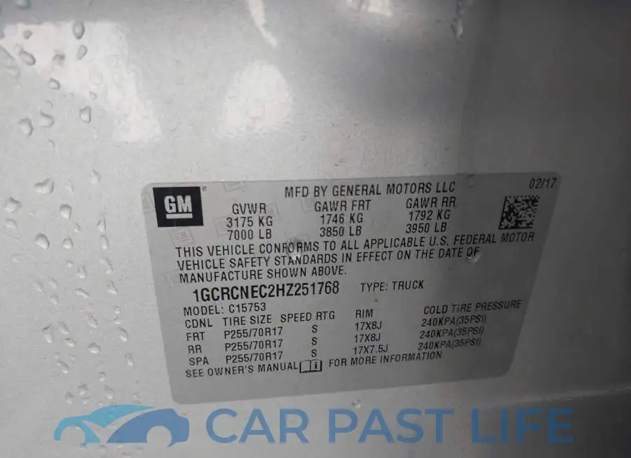 1GCRCNEC2HZ251768# 9