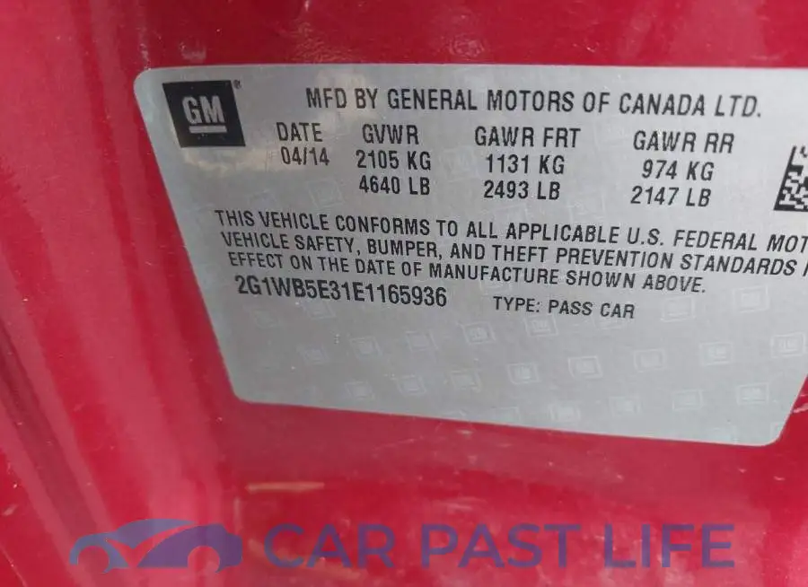 2G1WB5E31E1165936# 9