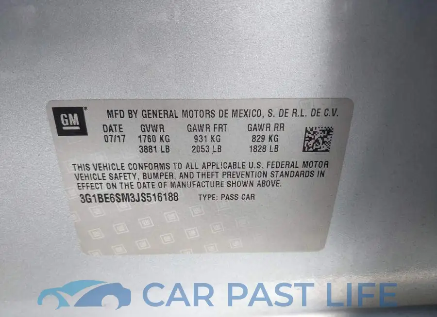 3G1BE6SM3JS516188# 9