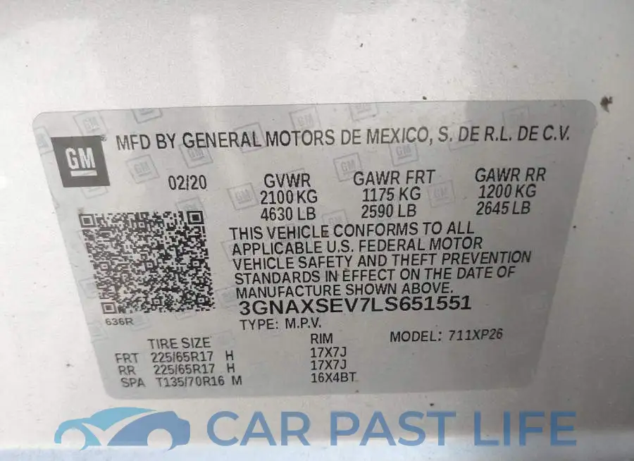 3GNAXSEV7LS651551# 9