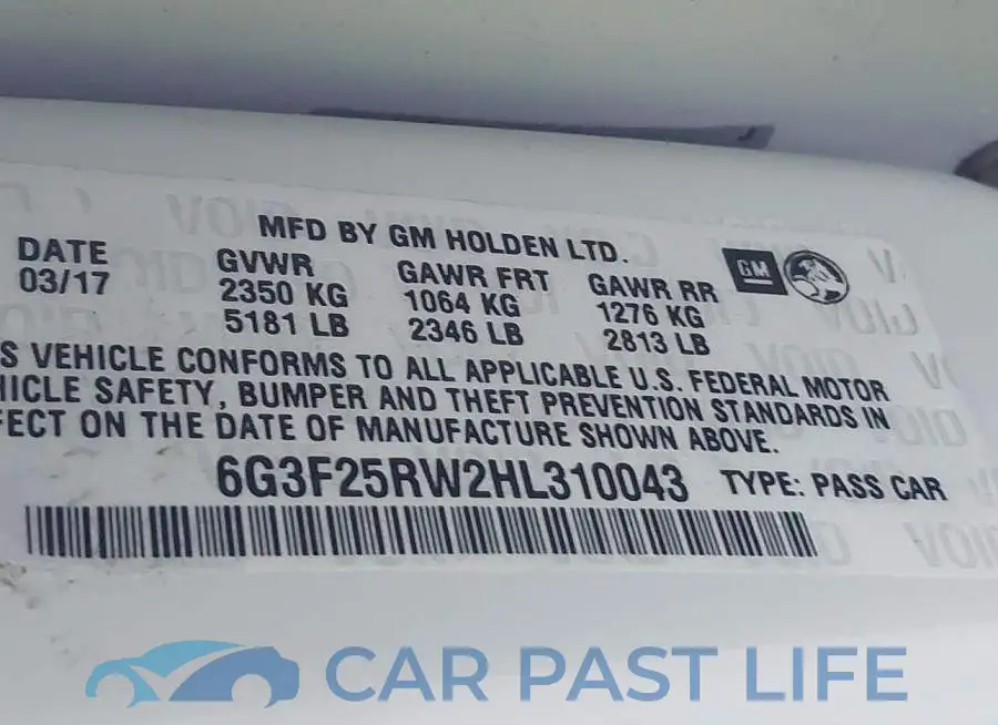 6G3F25RW2HL310043# 9