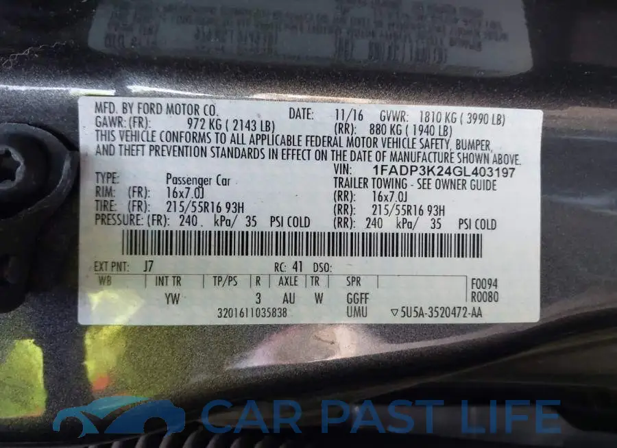 1FADP3K24GL403197# 9