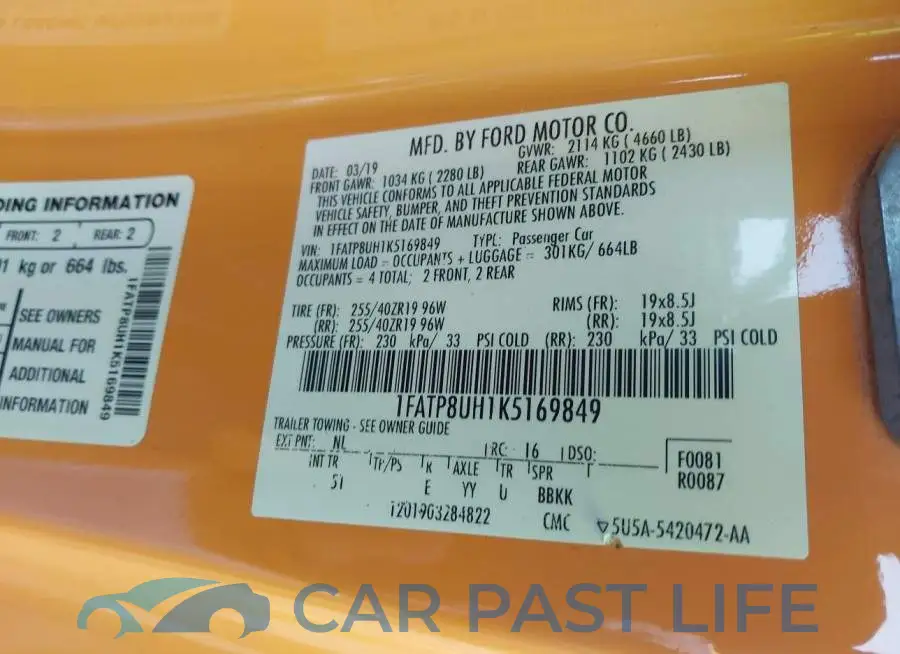 1FATP8UH1K5169849# 9